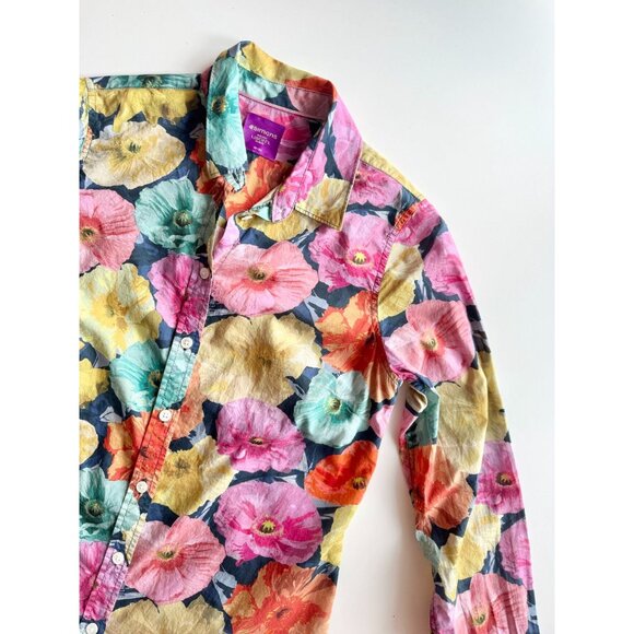 SIMONS x LIBERTY Poppy Wonder Floral Cotton Voile Button Down Blouse, Size XS - Picture 6 of 14